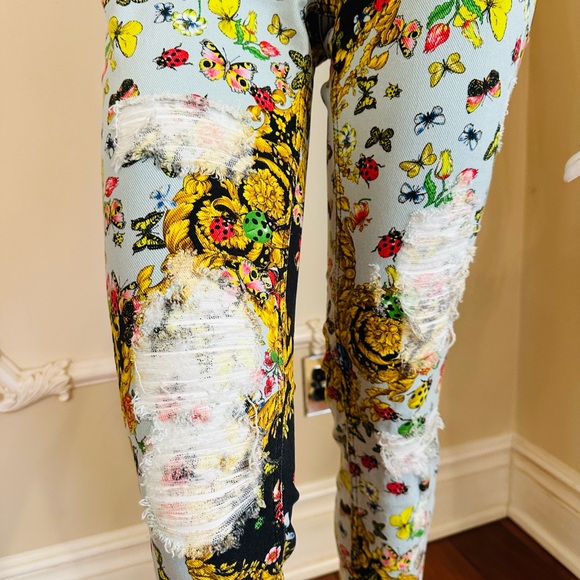 Versace Jeans Versace Limited Edition Tribute Print Butterfly Jeans Size 25 $995 - Picture 9 of 16